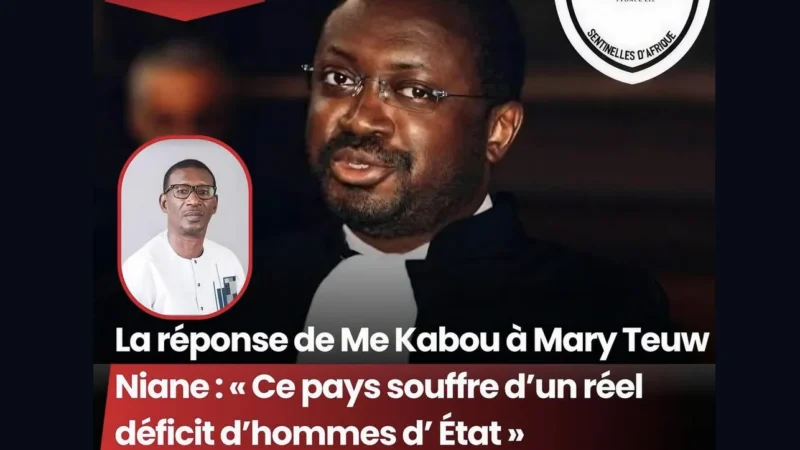 Mary Teuw Niane interpellé par Me Kabou : « Un réel déficit d’hommes d’État »