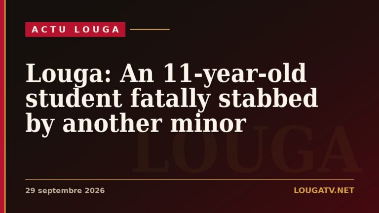 Louga: An 11-year-old student fatally stabbed by another minor