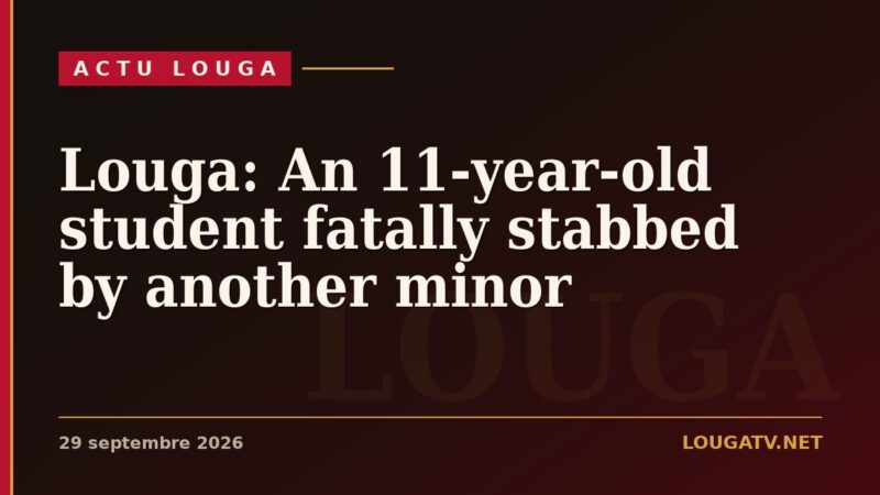 Louga: An 11-year-old student fatally stabbed by another minor