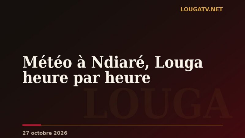 Météo à Ndiaré, Louga heure par heure