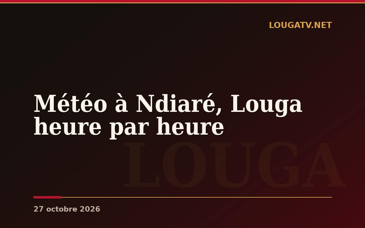 Météo à Ndiaré, Louga heure par heure