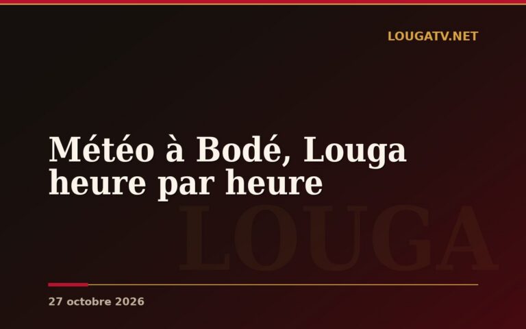 Météo à Bodé, Louga heure par heure