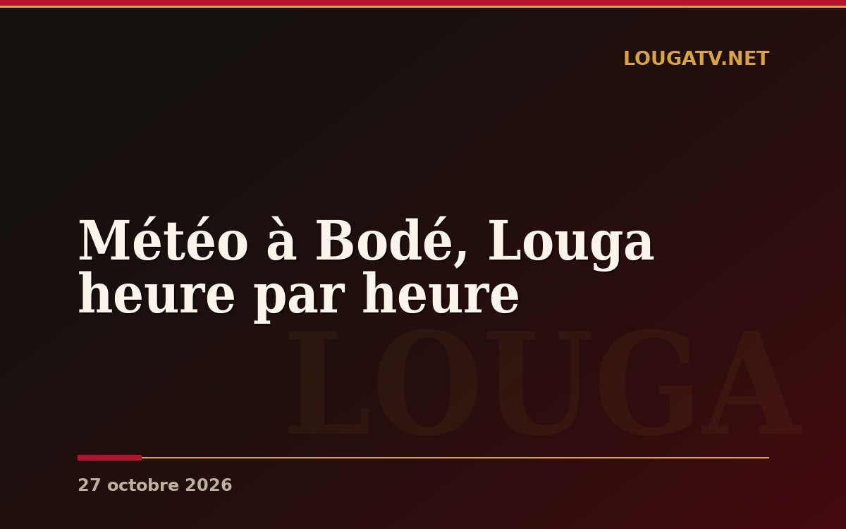 Météo à Bodé, Louga heure par heure