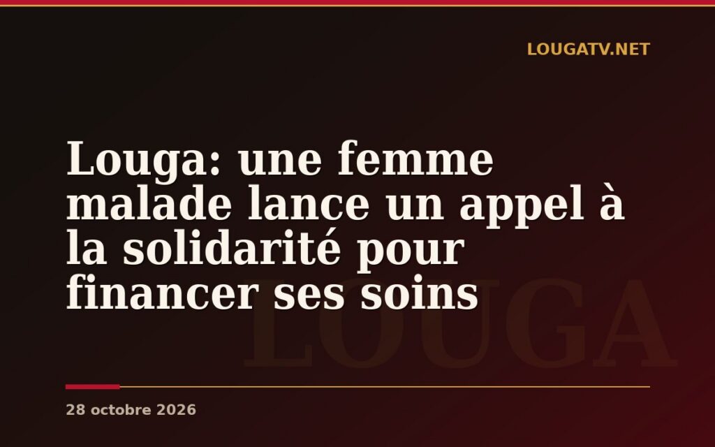 Louga: une femme malade lance un appel à la solidarité pour financer ses soins