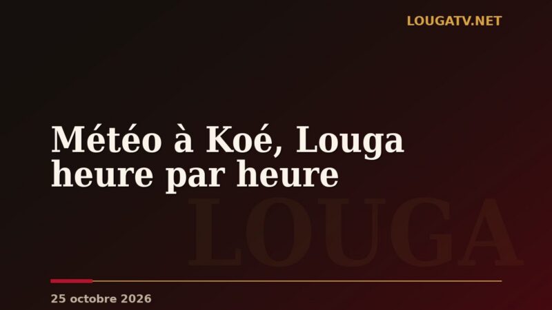 Météo à Koé, Louga heure par heure