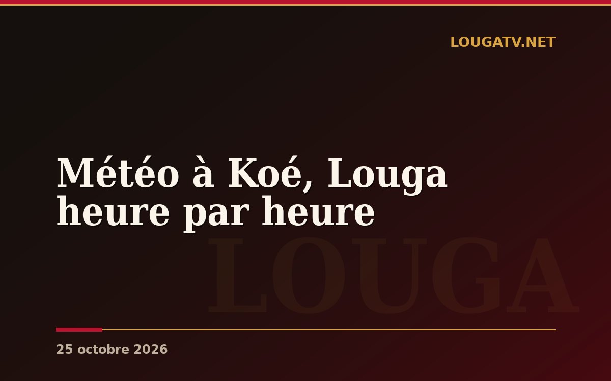 Météo à Koé, Louga heure par heure