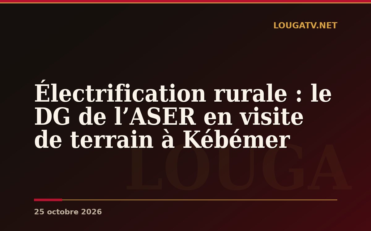 Électrification rurale : le DG de l’ASER en visite de terrain à Kébémer