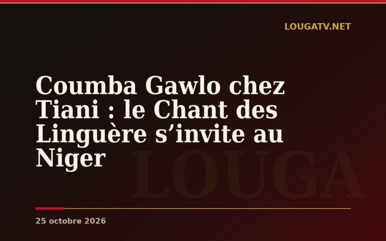 Coumba Gawlo chez Tiani : le Chant des Linguère s’invite au Niger