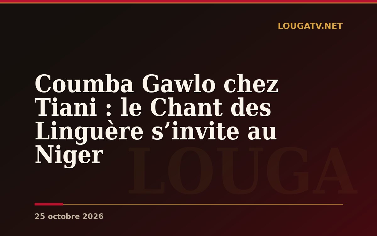Coumba Gawlo chez Tiani : le Chant des Linguère s’invite au Niger